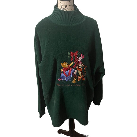 The Disney Store Green Winnie The Pooh and Friends Turtleneck Sweater Sz Large - Picture 11 of 16